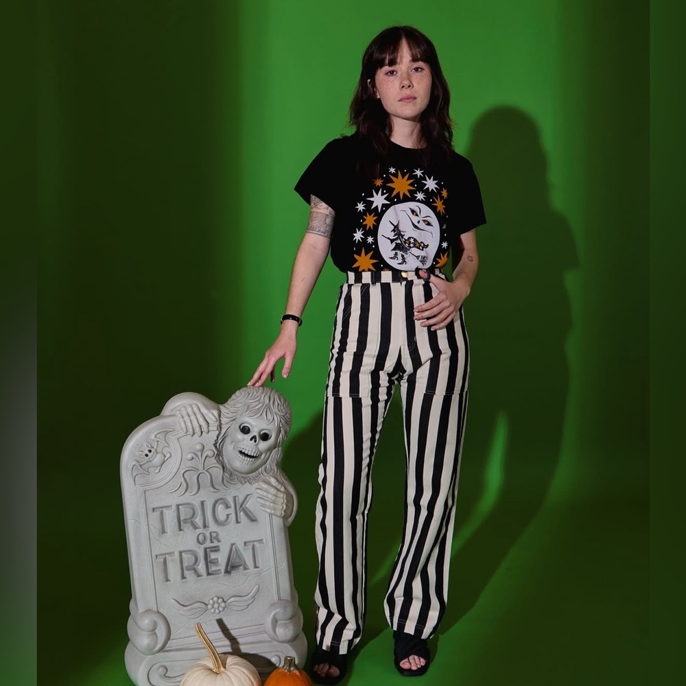 Big Bud Press Black and White Striped Work Pants Size Large - Picture 6 of 11